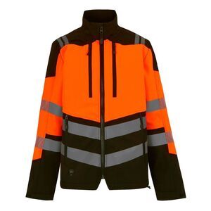 Regatta Professional Mens Hi-Vis 3 Layer Soft Shell Jacket / Black/Orange